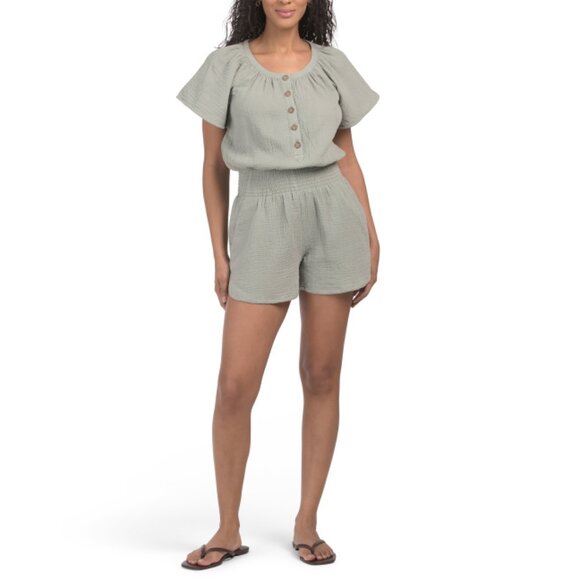 MARINE LAYER Shadow Bella Double Cloth Romper